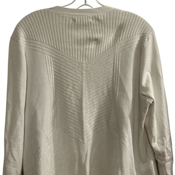 Retrology Women's Open Cardigan Sweater XL Ivory Ribbed Lightweight Casual - Picture 7 of 8